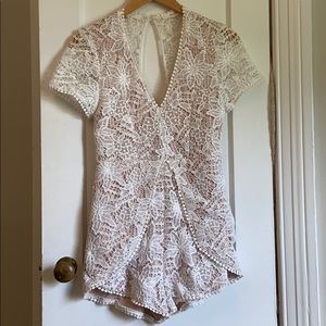 Love Tree White Lace Romper